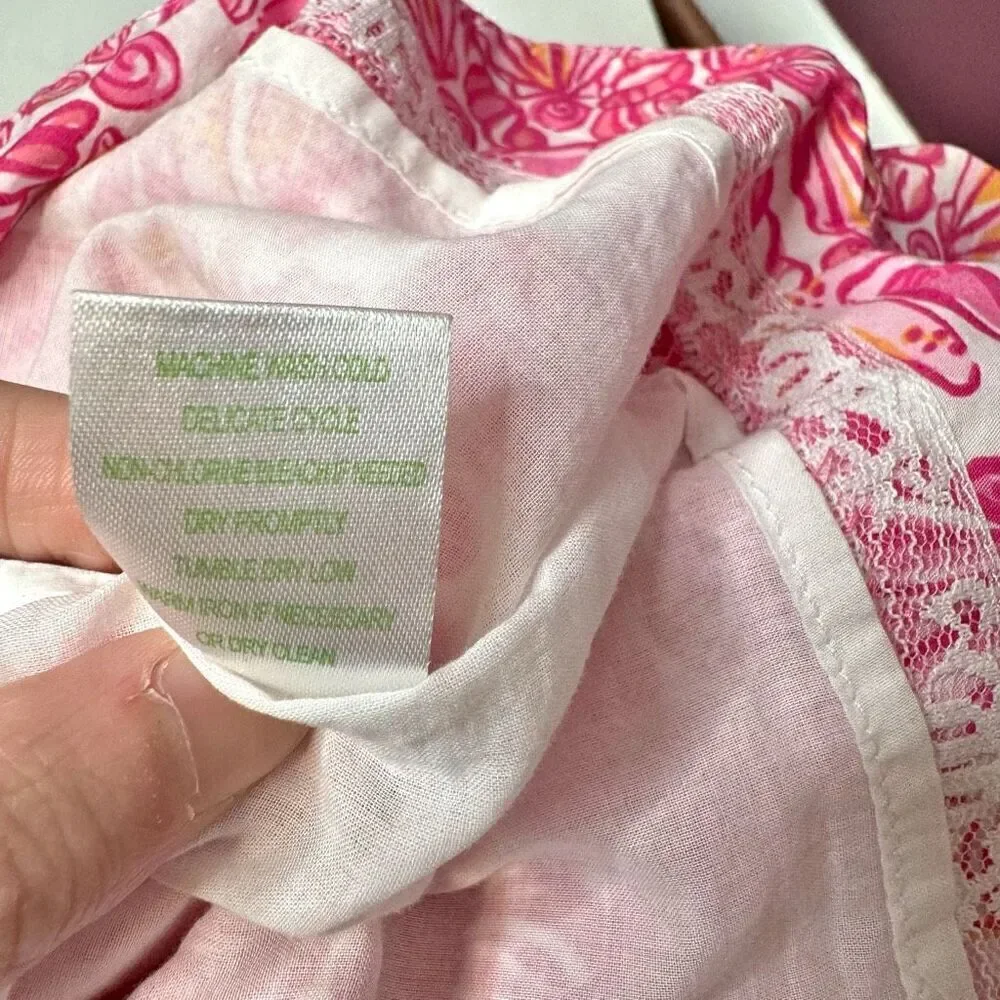 Lilly Pulitzer Lynnie Skirt Scallop Hem Hotty Pink Sailors Valentine Mini Size 2